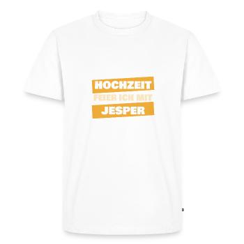 JGA Jesper - Men's Premium Organic T-Shirt - white - Front - Nico (187cm)