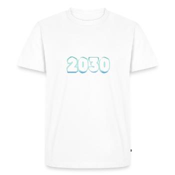 2030 - Men's Premium Organic T-Shirt - white - Front - Nico (187cm)