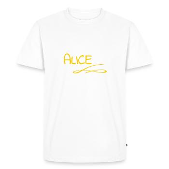 Cadeau pour Alice - T-shirt Premium bio Homme - blanc - Devant - Nico (187cm)