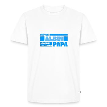 Prénom Albin - T-shirt Premium bio Homme - blanc - Devant - Nico (187cm)