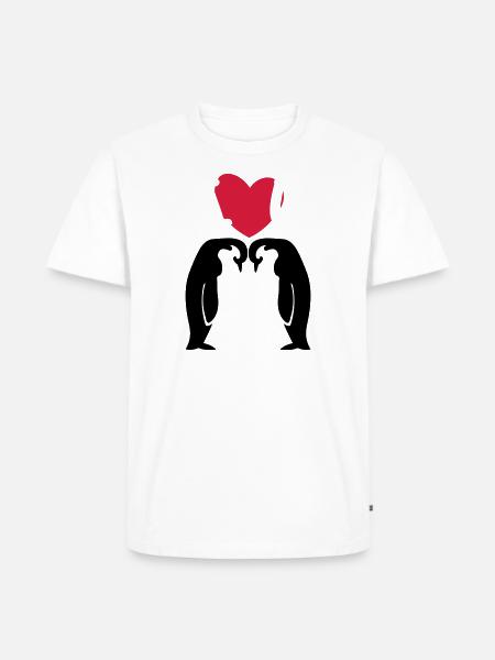 Pinguinfamilie - Pinguin - Eltern - Männer Premium Bio T-Shirt - Weiß