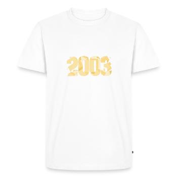 Année 2003 - T-shirt Premium bio Homme - blanc - Devant - Nico (187cm)