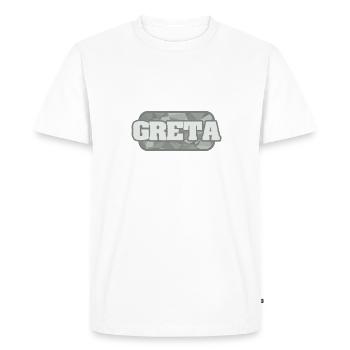 Greta en tant que santé - T-shirt Premium bio Homme - blanc - Devant - Nico (187cm)