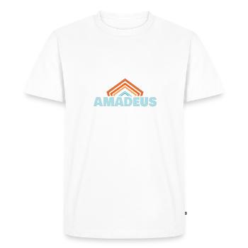 First name Amadeus - Men's Premium Organic T-Shirt - white - Front - Nico (187cm)
