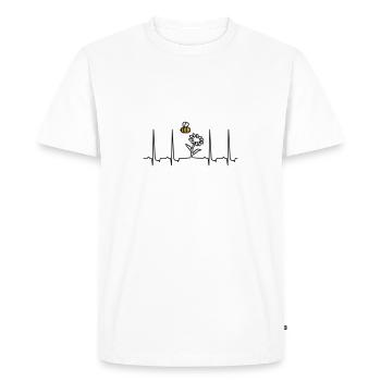 mein Herz schlägt für Blumen / beat 4 flowers 'n - Männer Premium Bio T-Shirt - Weiß - Vorne - Nico (187cm)