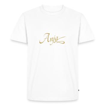 First name of Anja - Men's Premium Organic T-Shirt - white - Front - Nico (187cm)