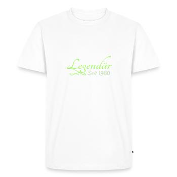Légendaire 1980 - T-shirt Premium bio Homme - blanc - Devant - Nico (187cm)