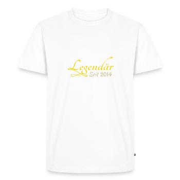 born in 2014 - Men's Premium Organic T-Shirt - white - Front - Nico (187cm)