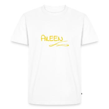 Aileen - Men's Premium Organic T-Shirt - white - Front - Nico (187cm)