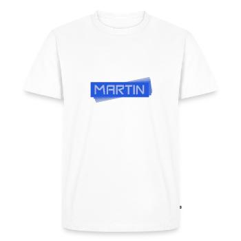 Balise nominative Martin - T-shirt Premium bio Homme - blanc - Devant - Nico (187cm)