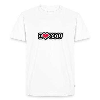 I love you - T-shirt Premium bio Homme - blanc - Devant - Nico (187cm)