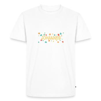 Johannes - Men's Premium Organic T-Shirt - white - Front - Nico (187cm)
