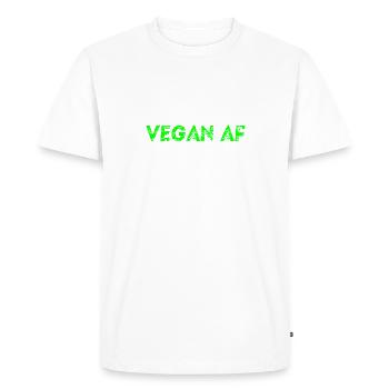 Vegan af Idée cadeau Véganisme Véganisme Végan Végan - T-shirt Premium bio Homme - blanc - Devant - Nico (187cm)