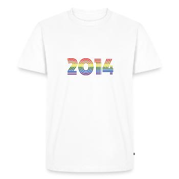 Born in 2014 - Men's Premium Organic T-Shirt - white - Front - Nico (187cm)