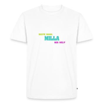 Mère Milla - T-shirt Premium bio Homme - blanc - Devant - Nico (187cm)
