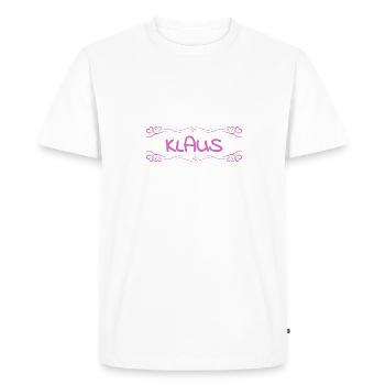 Klaus - Men's Premium Organic T-Shirt - white - Front - Nico (187cm)