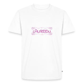 Nom Laureen - T-shirt Premium bio Homme - blanc - Devant - Nico (187cm)