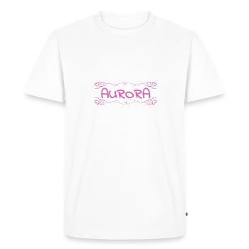 Name Aurora - Männer Premium Bio T-Shirt - Weiß - Vorne - Nico (187cm)