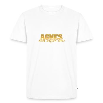 Mrs. Agnes - Men's Premium Organic T-Shirt - white - Front - Nico (187cm)
