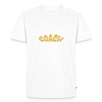 Cadeau pour Coach - T-shirt Premium bio Homme - blanc - Devant - Nico (187cm)