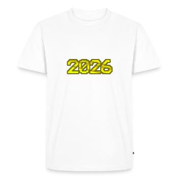 2026 - Men's Premium Organic T-Shirt - white - Front - Nico (187cm)