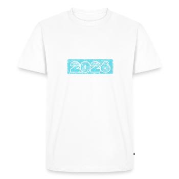 2026 - T-shirt Premium bio Homme - blanc - Devant - Nico (187cm)