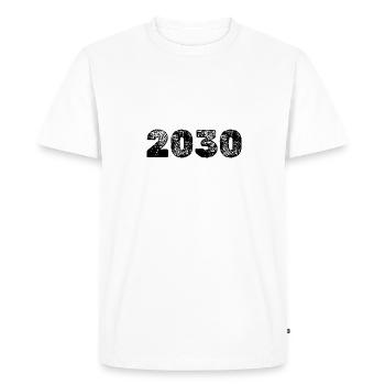 2030 - Men's Premium Organic T-Shirt - white - Front - Nico (187cm)
