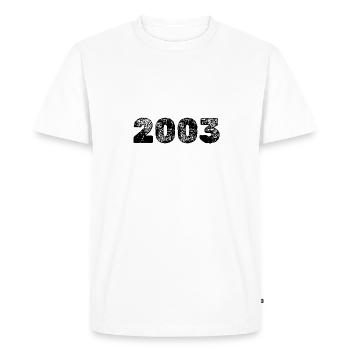 Year 2003 - Men's Premium Organic T-Shirt - white - Front - Nico (187cm)