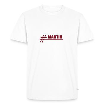 Martin comme prénom - T-shirt Premium bio Homme - blanc - Devant - Nico (187cm)