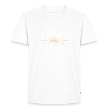 Freiheit - Männer Premium Bio T-Shirt - Weiß - Vorne - Nico (187cm)