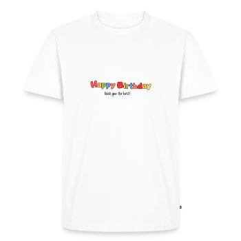 Bon anniversaire - T-shirt Premium bio Homme - blanc - Devant - Nico (187cm)