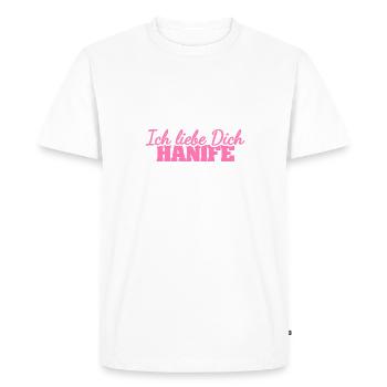 Hanife as love - Men's Premium Organic T-Shirt - white - Front - Nico (187cm)