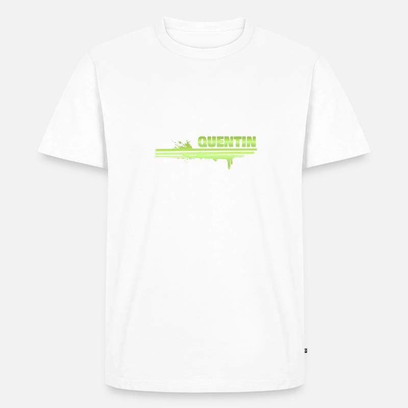 Quentin als Farbklecks - Männer Premium Bio T-Shirt - Weiß