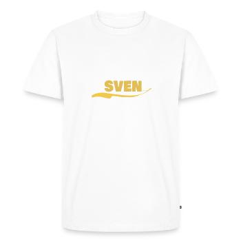 Father Sven - Men's Premium Organic T-Shirt - white - Front - Nico (187cm)
