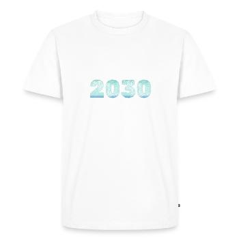 Froid 2030 - T-shirt Premium bio Homme - blanc - Devant - Nico (187cm)