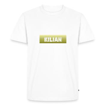 Prénom Kilian - T-shirt Premium bio Homme - blanc - Devant - Nico (187cm)