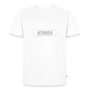 Cadeau de baptême Athos - T-shirt Premium bio Homme - blanc - Devant - Nico (187cm)
