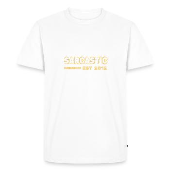Sarcastic 2012 - Men's Premium Organic T-Shirt - white - Front - Nico (187cm)