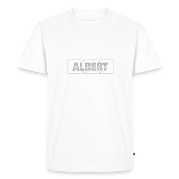 Idée cadeau Albert - T-shirt Premium bio Homme - blanc - Devant - Nico (187cm)
