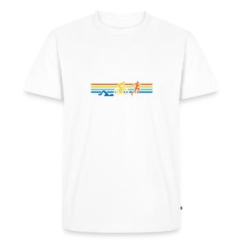 Triathlon, Swimming, Cycling, Running, Sports - Men's Premium Organic T-Shirt - white - Front - Nico (187cm)