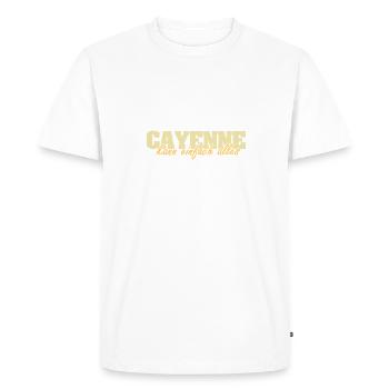 Cadeau pour Cayenne - T-shirt Premium bio Homme - blanc - Devant - Nico (187cm)