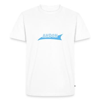 First name Andon - Men's Premium Organic T-Shirt - white - Front - Nico (187cm)