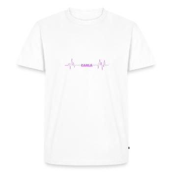 Prénom Carla - T-shirt Premium bio Homme - blanc - Devant - Nico (187cm)