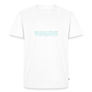 Mrs. Marlene - Men's Premium Organic T-Shirt - white - Front - Nico (187cm)