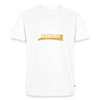 Freddie - Men's Premium Organic T-Shirt - white - Front - Nico (187cm)