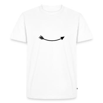 Right arrow - Men's Premium Organic T-Shirt - white - Front - Nico (187cm)