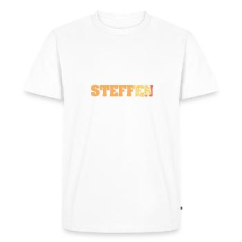 Gift idea Steffen - Men's Premium Organic T-Shirt - white - Front - Nico (187cm)