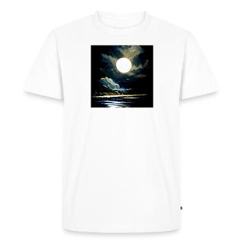 Full moon and moonlight on water at night - Men's Premium Organic T-Shirt - white - Front - Nico (187cm)