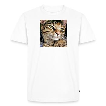 Portrait de chat tabby - T-shirt Premium bio Homme - blanc - Devant - Nico (187cm)