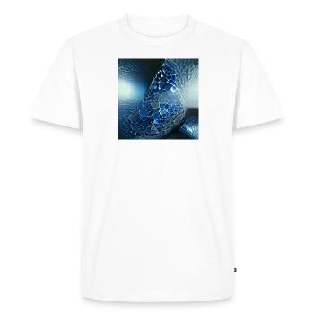 Monde mystérieux abstrait bleu brillant sous-marin - T-shirt Premium bio Homme - blanc - Devant - Nico (187cm)